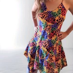 Vintage Papillon by Paula Carbone Fairycore Handkerchief Hem Slip Dress Medium